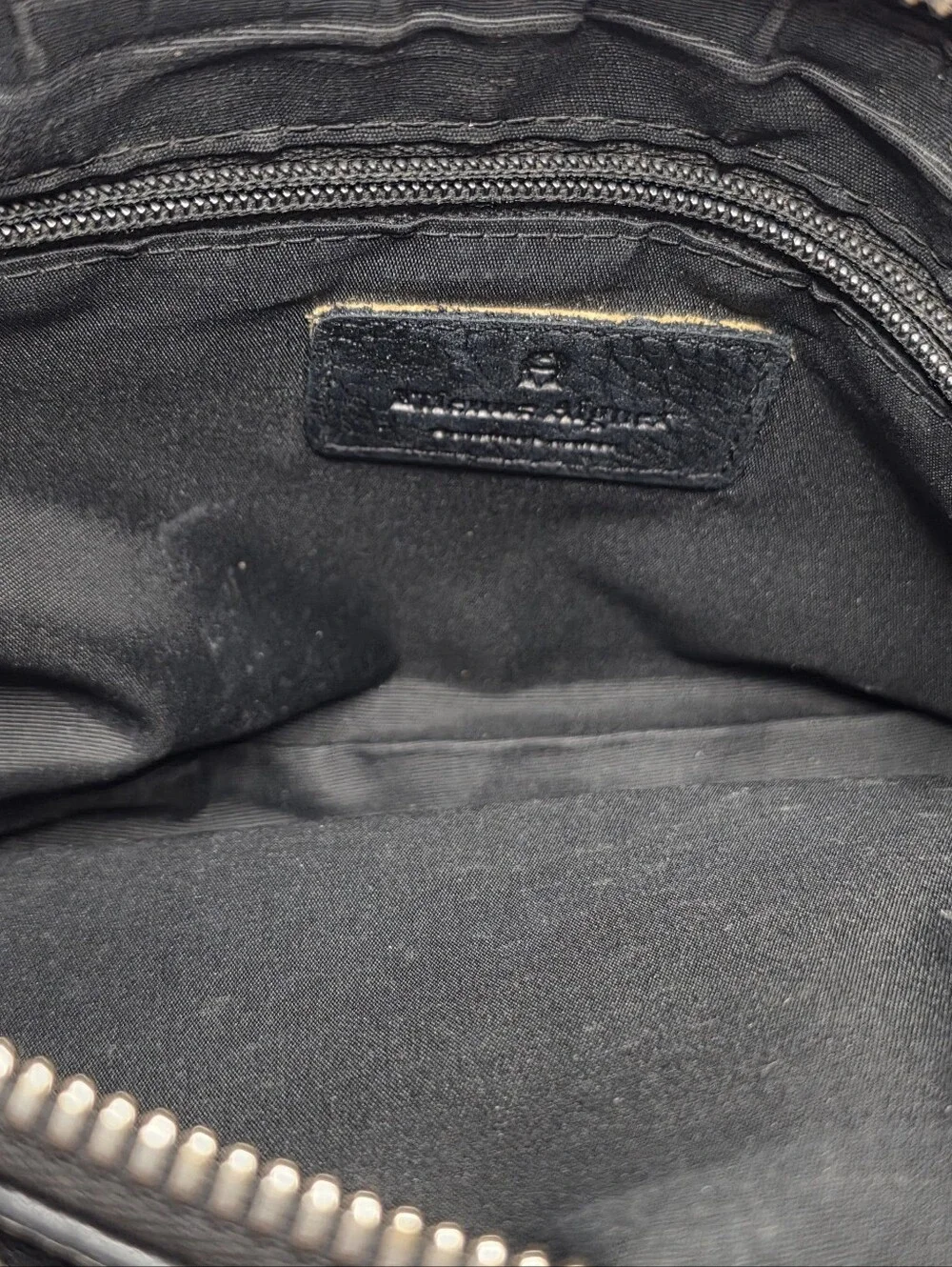 Etienne Aigner Wristlet Black Leather Mini Bag Clutch Designer Vintage Purses
